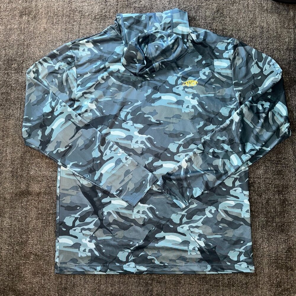 Aftco Hooded Sun Shirt / Fishing Shirt Camo - Small